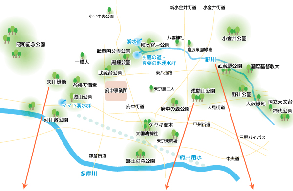 府中エリアの紹介地図イメージ