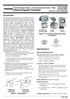 LF410/LF620,LF410/LF622 Electromagnetic Flowmeter