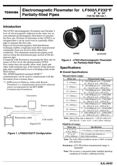 LF502 Partially-filled type Electromagnetic Flowmeter