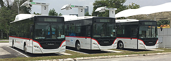 Three of the buses at Putrajaya Sentral Bus Terminus