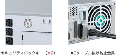 セキュリティロックキー（※2）／ACケーブル抜け防止金具 イメージ