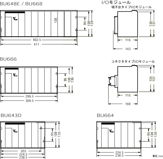 外形図 - 中小規模シリーズ[model 2000]、シーケンスコントローラ S2T/S2E イメージ