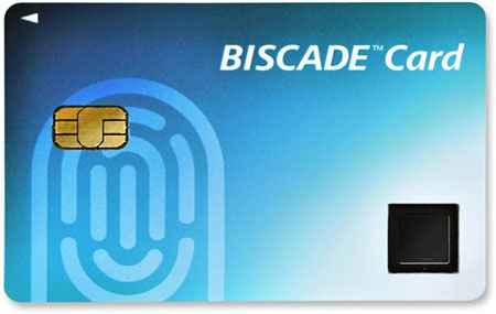 指紋認証ICカード「BISCADE™カード」