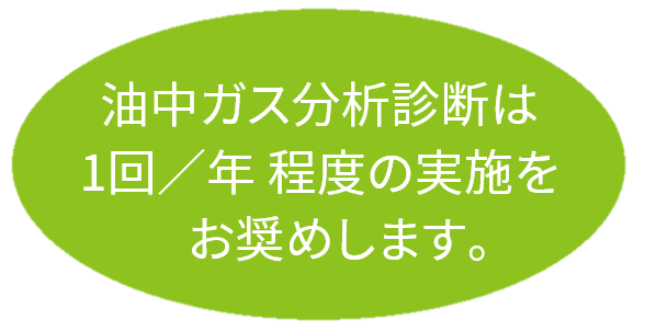 油中ガス分析診断は1年に1回程度の実施をお奨めします