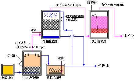 図2 生物脱硫装置の処理フロー