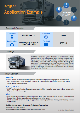 SCiBTM Application Example