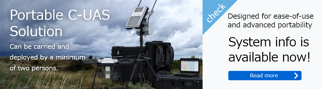 Portable C-UAS Solution. Can be carried and deployed by a minimum of two persons.