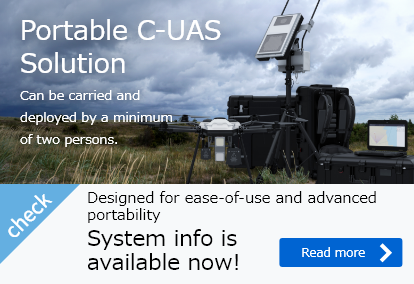 Portable C-UAS Solution. Can be carried and deployed by a minimum of two persons.