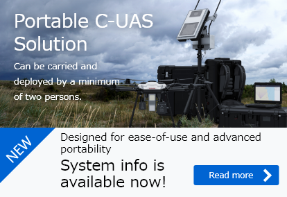 Portable C-UAS Solution. Can be carried and deployed by a minimum of two persons.