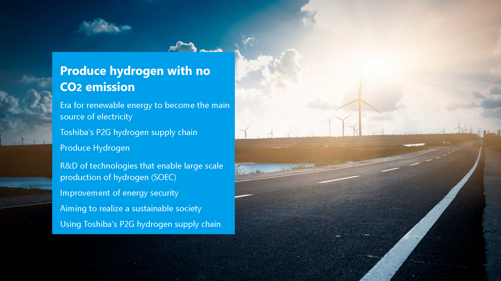 New energy network to transport electricity in the form of hydrogen