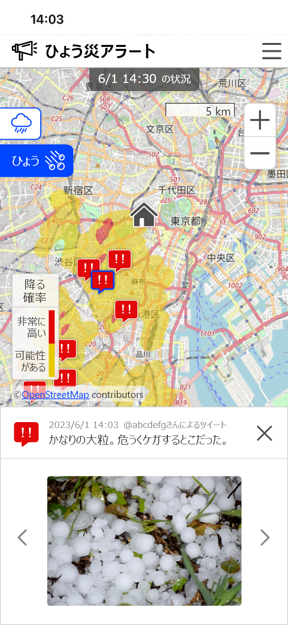 降雹画面イメージ図
