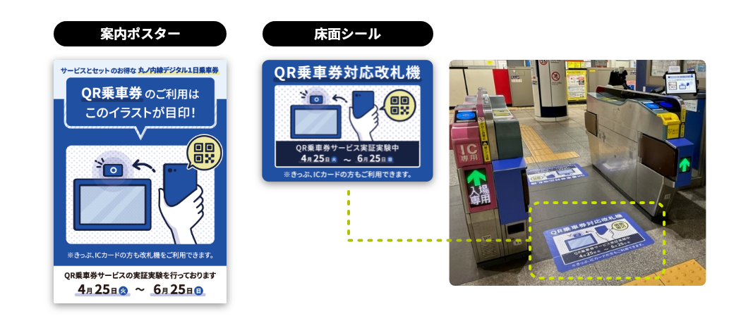 案内ポスター、床面シール　イメージ