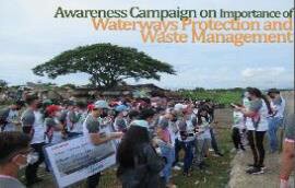 河川の保全や廃棄物管理について学習　Learning on waterways conservation and waste management