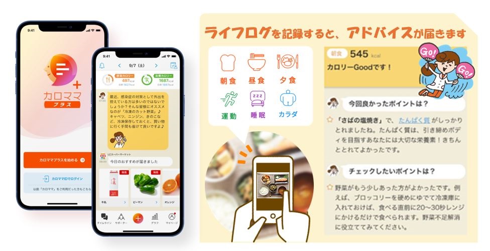 AI健康アプリ　「カロママ　プラス」