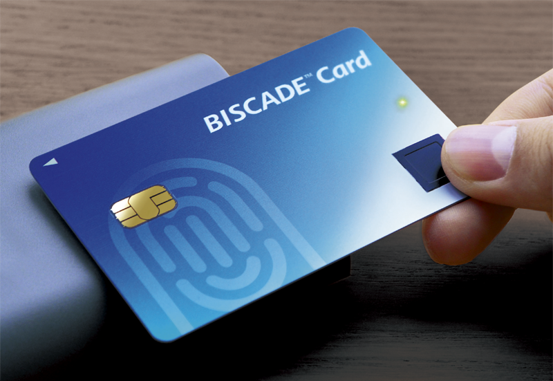 生体認証カード／デバイスBISCADE™（ビスケード）