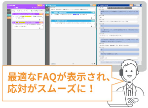 最適なFAQが表示され、対応がスムーズに！