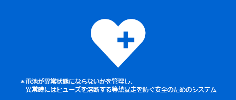 バッテリーマネジメントユニットによる高い安全性のイメージ