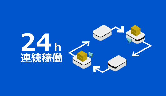 必要最低限のバッテリー量でAGVの24時間稼働を実現