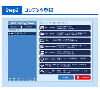 コンテンツ登録