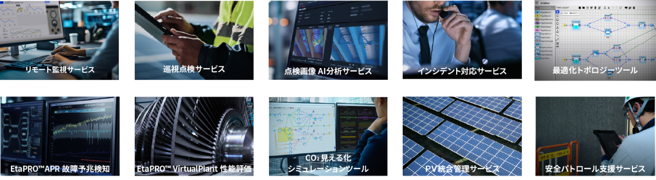 東芝のエネルギー運用に関する標準サービス／エネルギー業界のよくあるユースケースのためにパッケージ化したサービスのイメージ