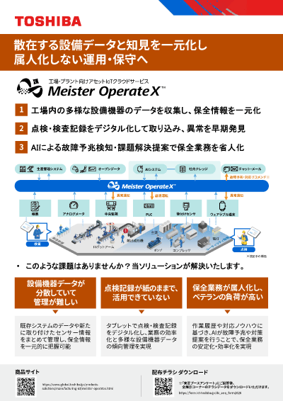 チラシダウンロード（工場・プラント向けアセットIoTクラウドサービス Meister OperateX™）