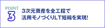 POINT3 3次元資産を全工程で活用モノづくりLT短縮を実現!