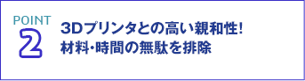 POINT2 3Dプリンタとの高い親和性!材料・時間の無駄を排除