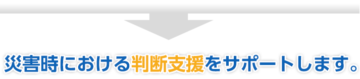 災害時における判断支援をサポートします。