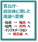 官公庁・自治体に適した用語に変更