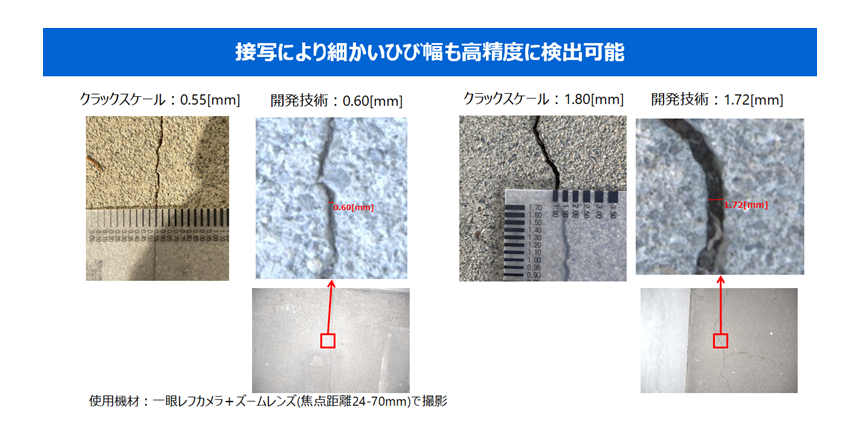 図6： 細かいひび割れに適用