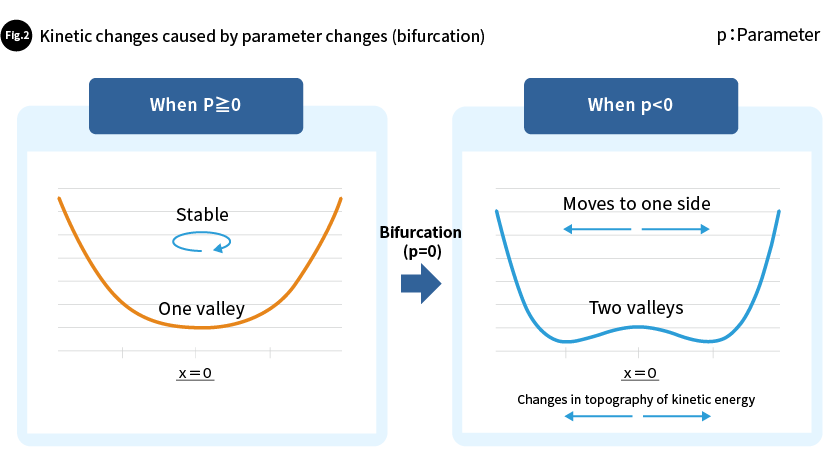 Fig. 2 Kinetic changes caused by parameter changes (bifurcation)