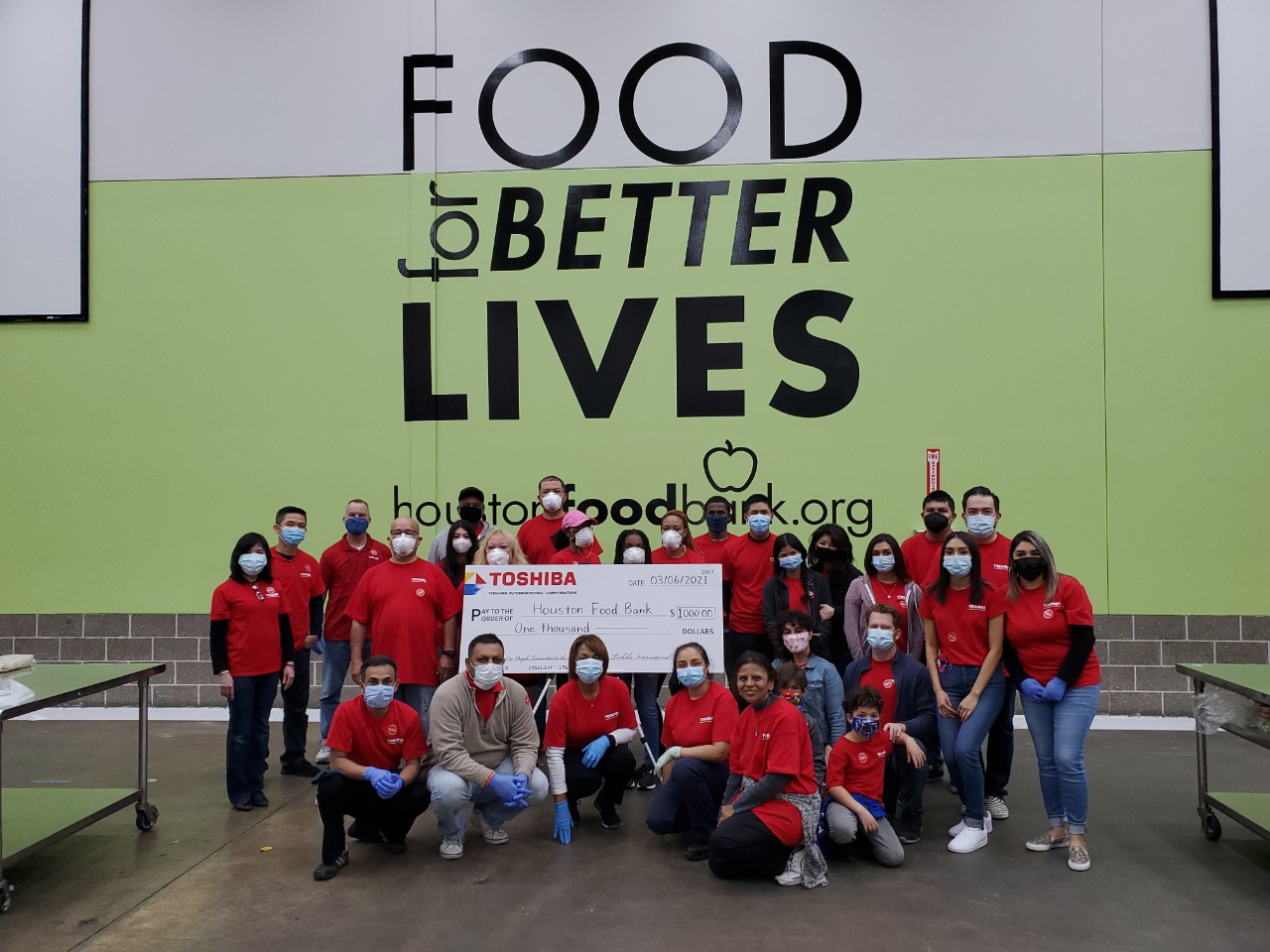 Toshiba International Corporation partnered with the Houston Food Bank for a volunteer event at their food distribution center.