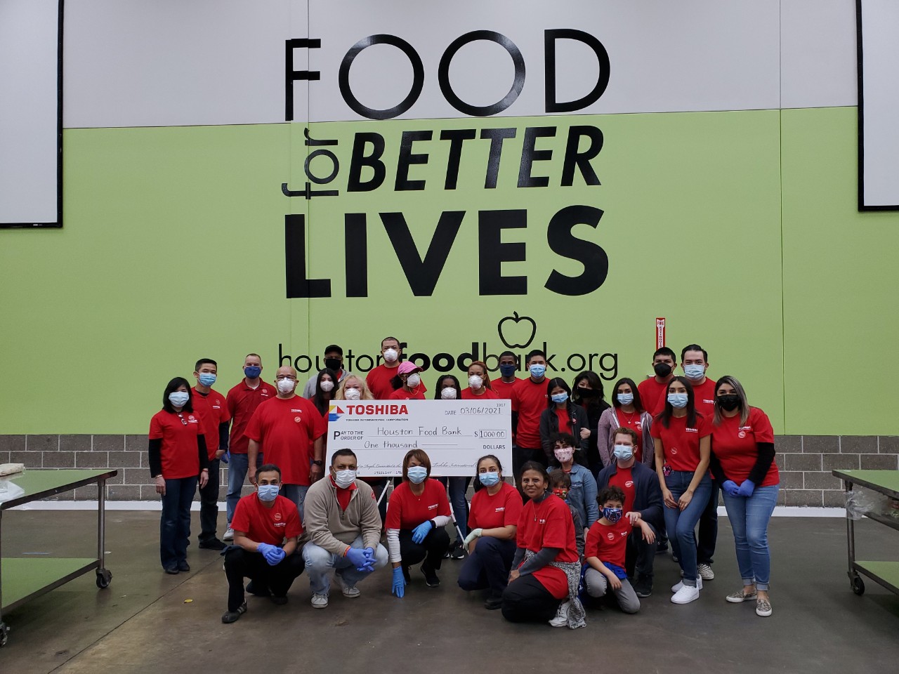 Toshiba International Corporation partnered with the Houston Food Bank for a volunteer event at their food distribution center.