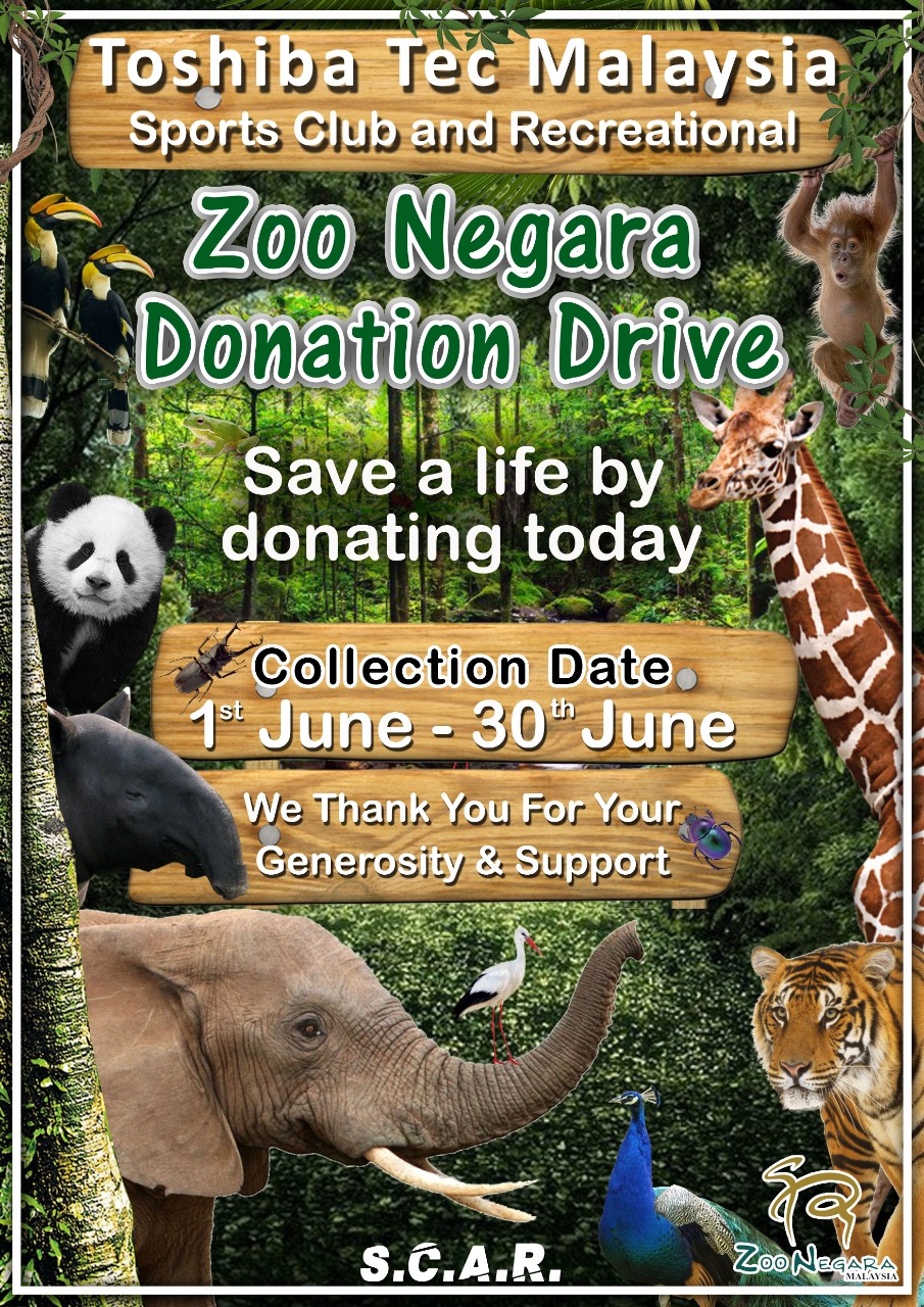 Toshiba Tec Malaysia Sdn. Bhd. conducted a month-long donation drive in support of “Zoo Negara Adopt an Animal Initiative"