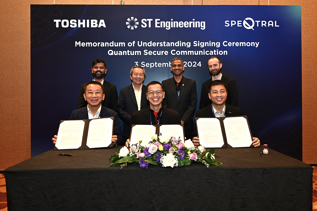 MOU Signing Ceremony among Toshiba, ST Engineering and SpeQtral