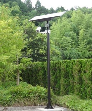 Self-sustaining solar camera system with LED lighting