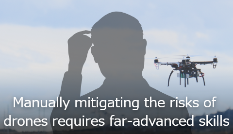 Manually mitigating the risks of drones requires far-advanced skills