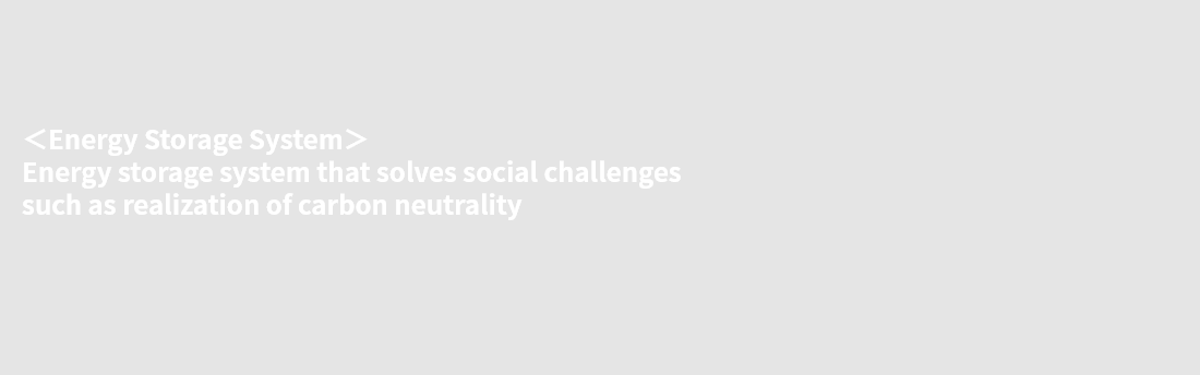 ＜Energy Storage System＞ Energy storage system that solves social challenges such as realization of carbon neutrality
