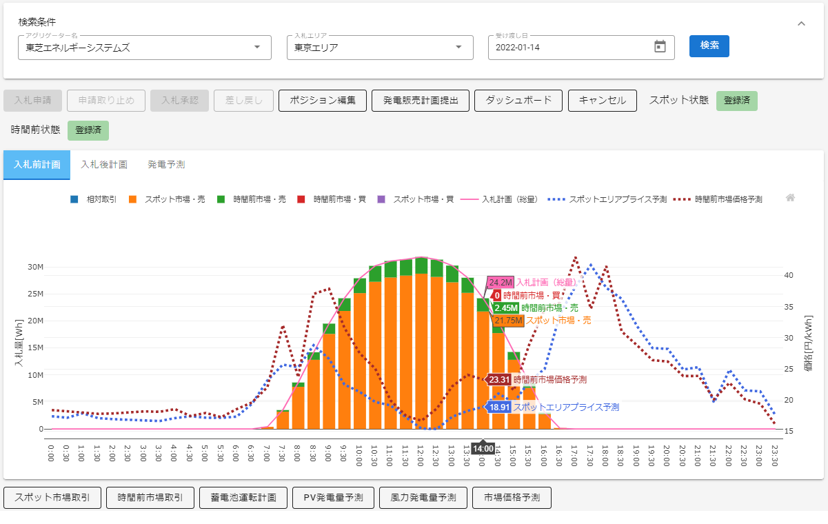System Screen: Energy Market Bid Plan