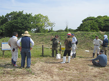 Land leveling activities with stakeholders