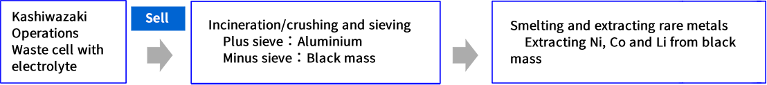 Waste cell with electrolyte
