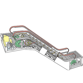 Diagram of an escalator’s structure