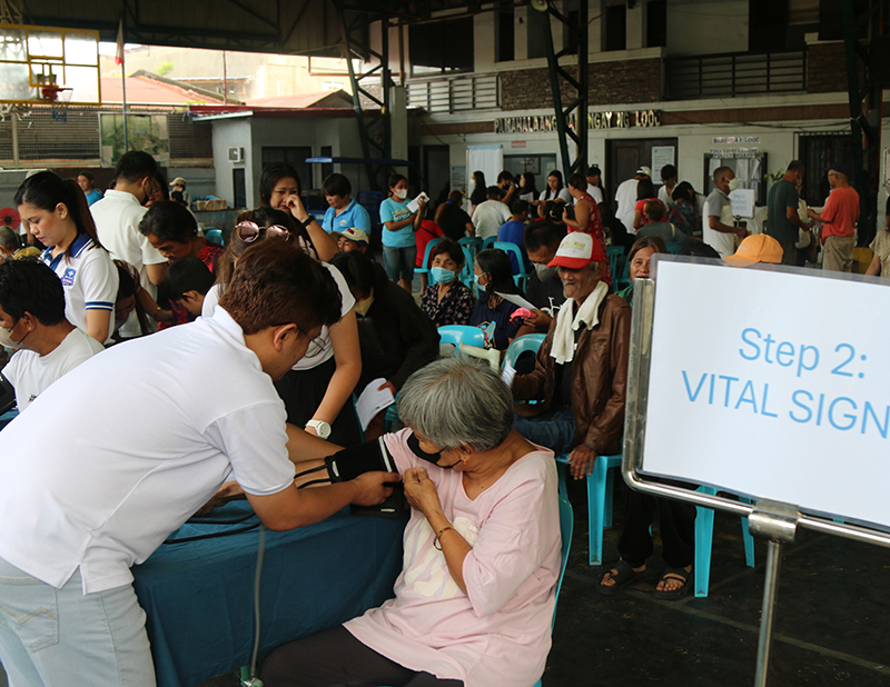 Medical treatment is provided free of charge. (blood pressure checks and the distribution of free reading glasses)