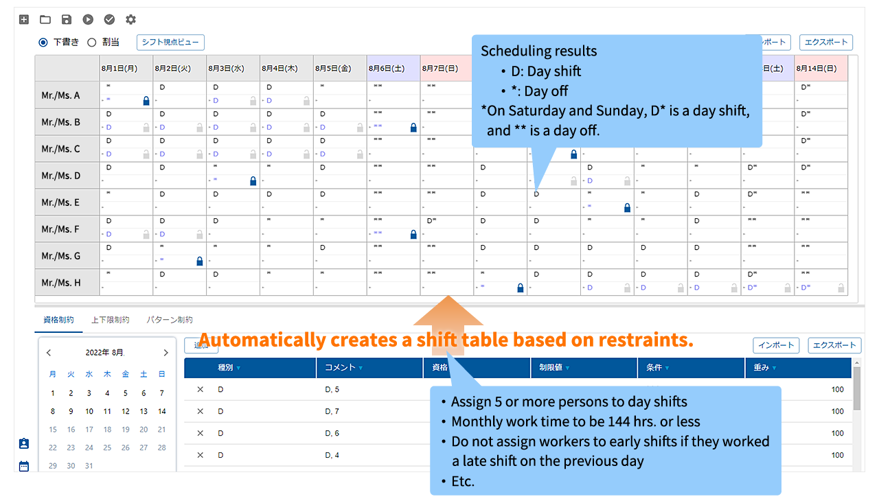 image: Worktable scheduling